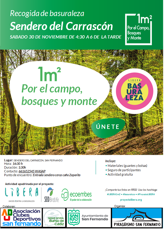 LIMPIEZA DE 1m2 POR  EL SENDERO CARRASCON